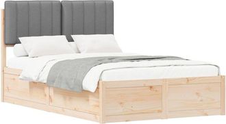 vidaXL Estructura De Cama Con Cabecera Tapizada Gris Claro Vidaxl