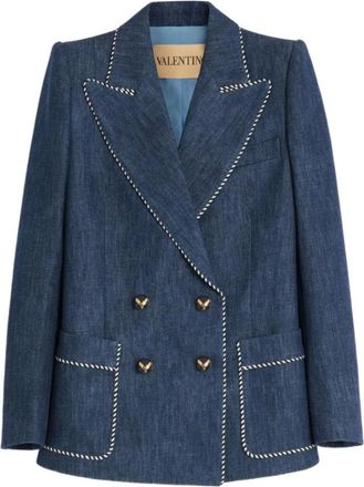 Valentino Garavani Jassen, Dames, Blauw, S, Blauwe Herenjassen