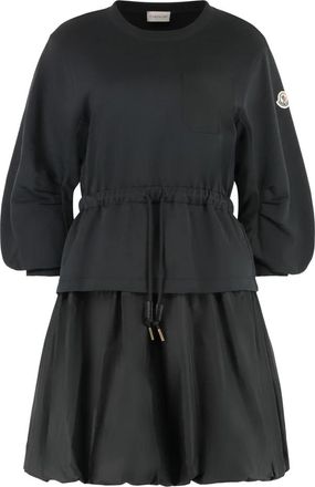 Moncler Katoenen Mini Jurk - Dames - Korte kleedjes - Zwart - M - Katoen - Kleedjes