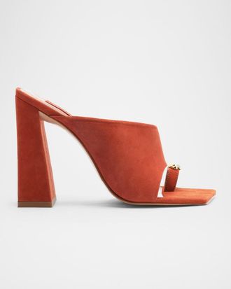 Schutz Jodie Toe-Post Nubuck Sandals
