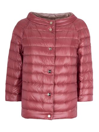 Herno Pink Funnel Neck Boudin Quilted Down Jacket