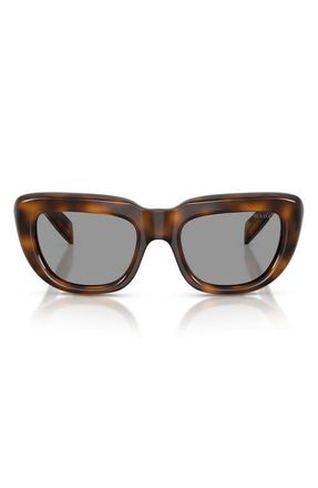 Prada 54mm Rectangular Sunglasses in Juniper Tortoise /Grey at Nordstrom
