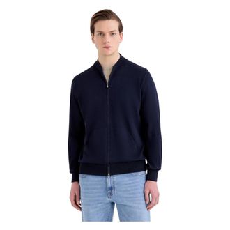 FILIPPO DE LAURENTIIS Bomberjack - Heren - Vesten met rits - Blauw - 2XL - Katoen - Hoodies & sweatvesten
