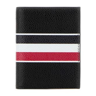 Thom Browne Wallets & Cardholders, male, Black, Size: ONE SIZE Pebble Grain Leather Double Card Holder
