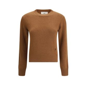 Ami Truien & Vesten, Dames, Bruin, M, Wol, Ami De Coeur Sweater