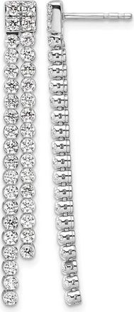 Diamond2Deal 14K White Gold 1.85 ct Lab Grown Diamond Dangle Earrings VS Clarity, G-H Color