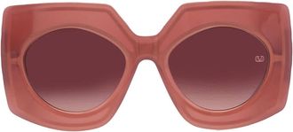 Valentino Soul Burgundy Gradient Irregular Ladies Sunglasses VLS-127 B 53