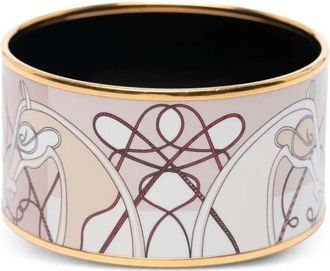 Hermès 2000-2015 Coup de Fouet au Bloc extra brede emaille armband - Goud