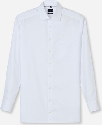 Olymp Businesshemd OLYMP Luxor modern fit, Herren, Gr. 37, N-Gr, weiss (wei&szlig;), Web, Obermaterial: 100% Baumwolle, 2-Knopf-Manschette, Hemden Businesshemd