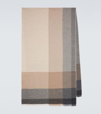 Brunello Cucinelli Checked wool and cashmere scarf