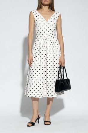 Self Portrait Dress With Polka Dot Pattern, Womens, Cream