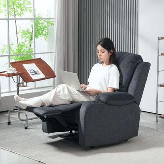 HOMCOM Recliner Chair for Living Room, Microfibre Cloth Reclining Armchair in Black