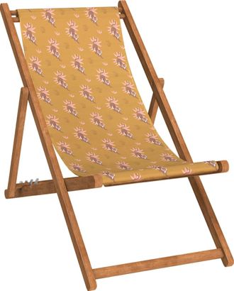 Vent de Boh&egrave;me Silla plegable de haya con estampado de tigres tabaco