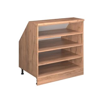 Vicco Armario De Cocina Para Techo Inclinado R-line, Roble Dorado, 80 Cm Con 4 Compartimentos, Carcasa 60 Cm De Profundidad, Vicco