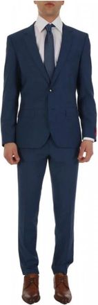 HUGO BOSS Single-breasted pak - Heren - Business pakken - Blauw - L - Kostuums