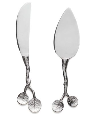 Michael Aram 2pc Botanical Leaf Cheese Knife Set