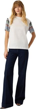 Missoni Cotton Jersey Crewneck T-shirt With Contrast Sleeves in Green& Brown at Nordstrom, Size Large