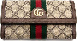 Gucci Leather Trim Ophidia GG Continental Wallet