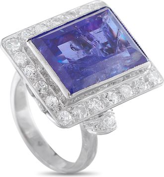 Luxury Bazaar 18K White Gold Diamond and Tanzanite Ring MF21-050126