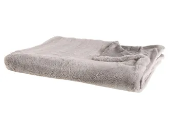 Beliani Coperta Di Plaid Decorativa Da Soggiorno 150 X 200 Cm Grigia Chaab