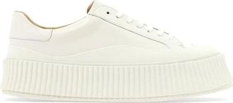 Jil Sander Leren Sneakers - Dames - Sneakers - Wit - 39 EU - Leer - Schoenen