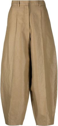 Stella McCartney wide-leg chino trousers - women - Linen/Flax/Cotton - 40 - Neutrals