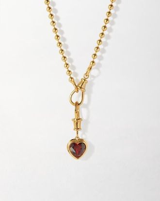 Edge of Ember Heart Red Garnet Necklace at Nordstrom, Size 18