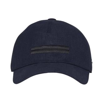 Ermenegildo Zegna Oasi Lino Baseball Cap - Heren - Petten - Blauw - L - Linnen - Accessoires