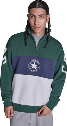 Converse Retro Stripe Relaxed Quarter-Zip Sweatshirt in Branch Out Multi at Nordstrom, Size X-Large