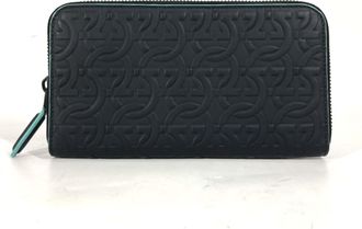 Ferragamo blue Leather Long Wallet (Bi-Fold) (Pre-Owned)