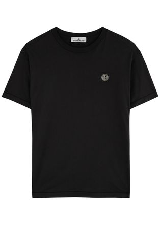 Stone Island Logo Cotton T-shirt - Black - XL