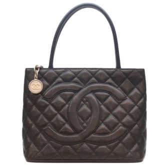 Chanel Black Grained Calfskin Tote Bag (Pre-Owned)