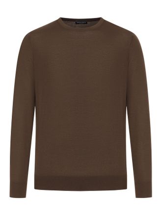 Ermenegildo Zegna CREW NECK SWEATER IN CASHSETA M&Eacute;LANGE - Zegna - Man