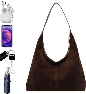 Generic Hobo Textured Bag - | Casual Shoulder Bag, Vintage Bag for Women Business Bags Shopping Work Work, Coffee, se beskrivning