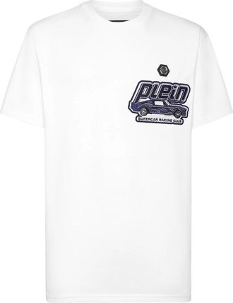 Philipp Plein Jersey T-shirt Ronde Hals SS Cars Racing - Heren - T-shirts - Wit - S - Katoen - Tops