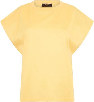 Moorer Daria T-Shirt - Dames - T-shirts - Geel - XS - Katoen - Tops