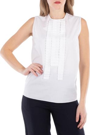 Marni Pleated Detailing Poplin Sleeveless Top, Brand Size 42 ( US Size 10 )