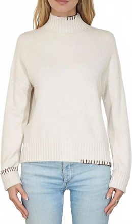 Metric Knits Cuffed Sleeve Sweater In Oatmeal
