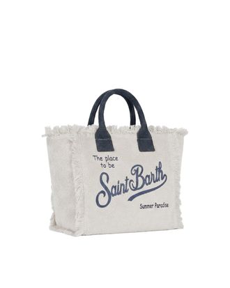 MC2 Saint Barth Womens Handbag Colette Terry Cloth White Cotton Handbags Hand Bags