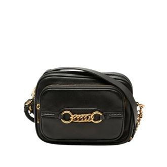 Burberry Pre-owned Schoudertas - Dames - Pre-owned - Zwart - Maat: ONE Size Leer