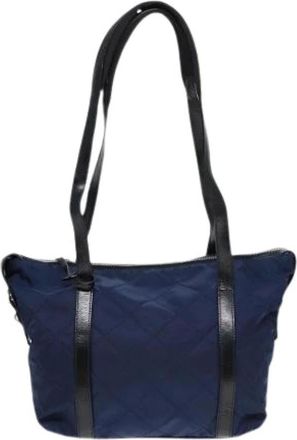 Prada Pre-owned Shoulder Bags, female, Blue, Size: ONE SIZE Pre-owned Vintage Nylon Shoulder Bag