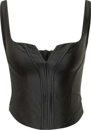 Self Portrait V-neck Corset Top - Dames - Tops zonder mouwen - Zwart - XS - Polyester - Tops