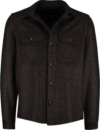 Cavallaro Heren, Overhemden, Bruin, Maat: XL Wol