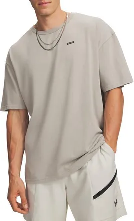 Under Armour Heavyweight Oversized Washed T-Shirt in Timberwolf Taupe/black at Nordstrom, Size Xxx-Large