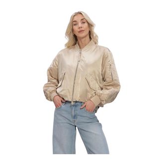 Beaumont Amsterdam Hady Bomber - Dames - Jassen - Beige - Maat: XL Satijn