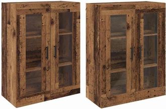 vidaXL Wall Mounted Cabinets 2 pcs Old wood 69.5 x 34 x 90 cm Vidaxl