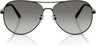 Tory Burch 58mm Pilot Sunglasses in Black /Grey Gradient at Nordstrom