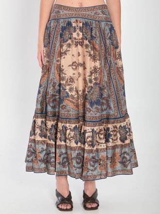 Zimmermann Ascension Tiered Midi Skirt