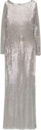 Self Portrait Rhinestone Long Sleeve Maxi Dress