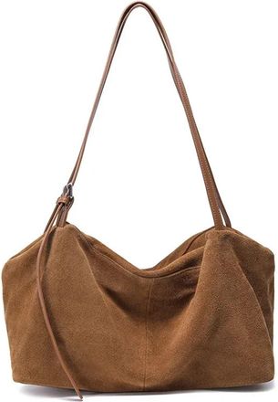 Generic Compatible For Womens Suede Leather Shoulder Bags Ladies Soft Crossbody Solid Bag Female Lazy Commuter Handbag(G)
